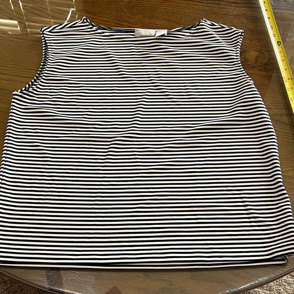 Liz Claiborne Black and White Striped Top